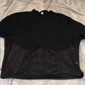 Sexy black see through crop top